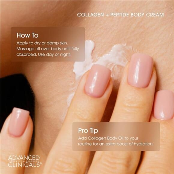 Advanced Clinicals Collagen Peptides Body Lotion & Face Moisturizer | Peptide - Picture 6 of 7